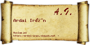 Ardai Irén névjegykártya